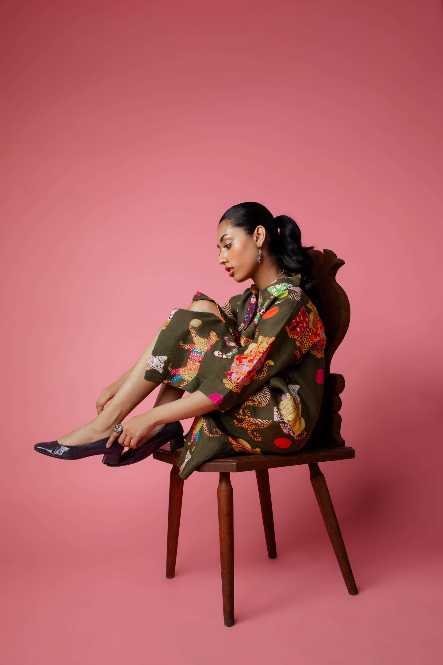 Fashion Leopard Dress Green W