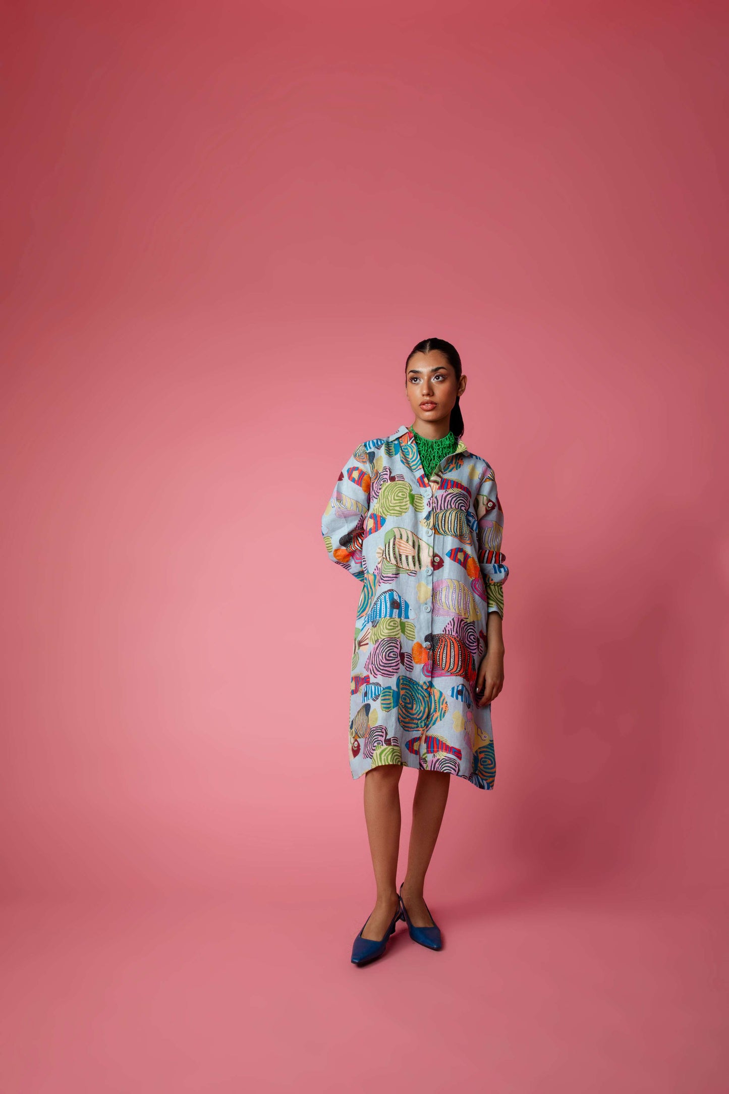 TROPICAL SWARM Dress - Blue