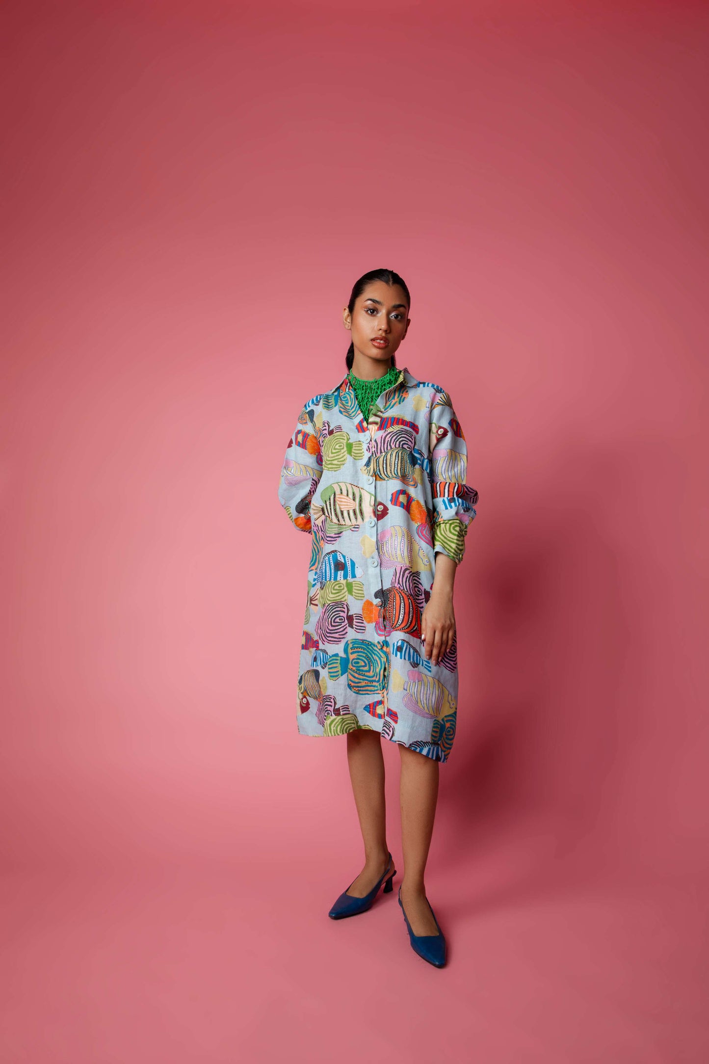 TROPICAL SWARM Dress - Blue