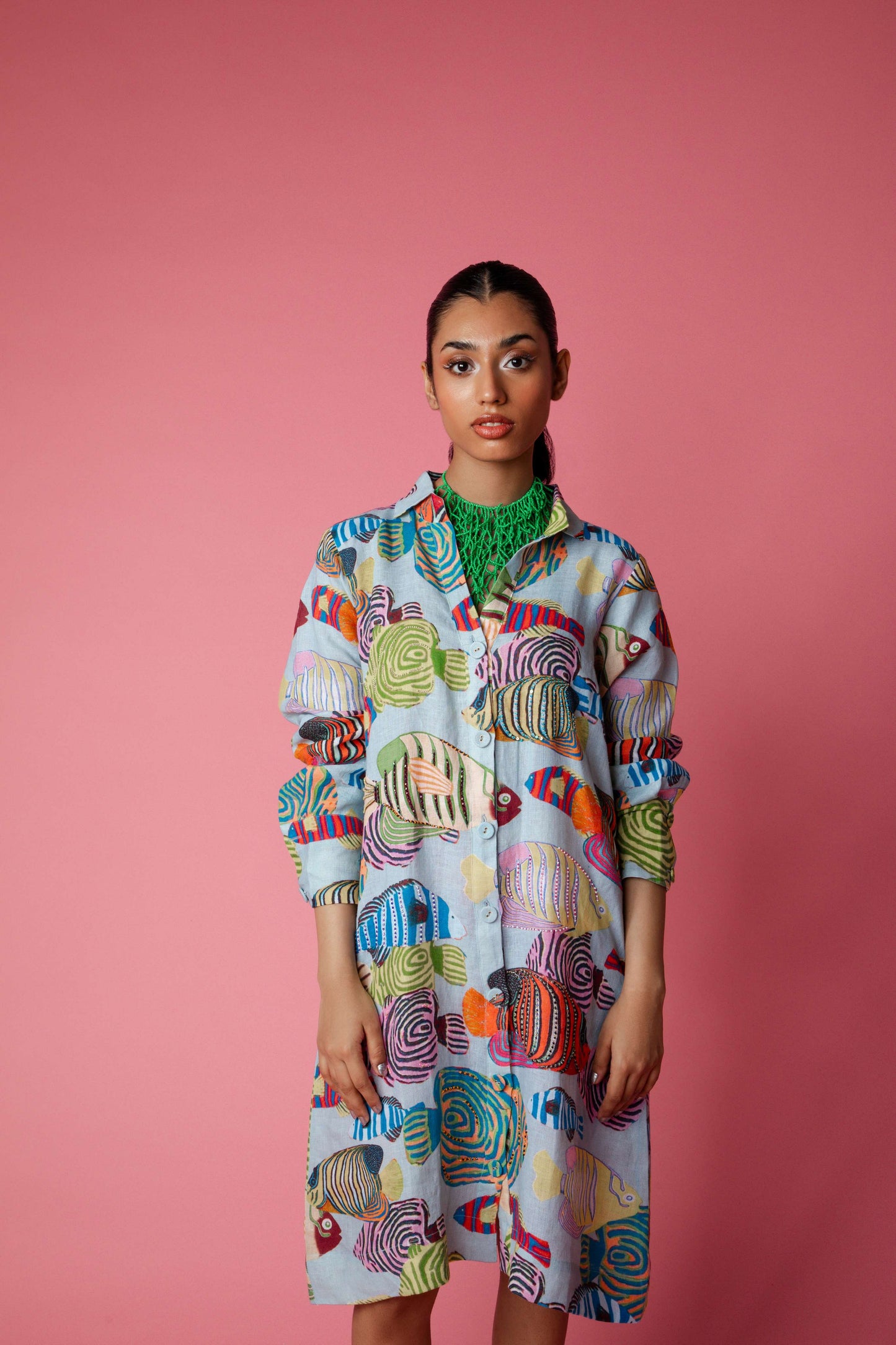 TROPICAL SWARM Dress - Blue