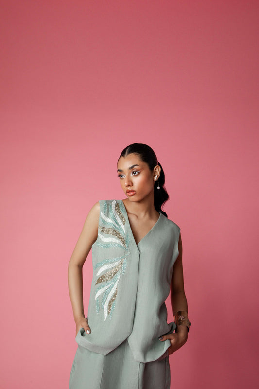 Festive Waistcoat Blue