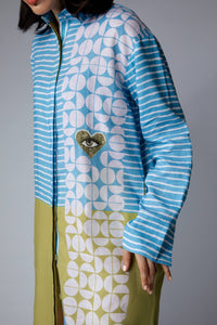 Eye in Heart Dress Blue W