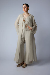 Festive Wrap Top Beige W