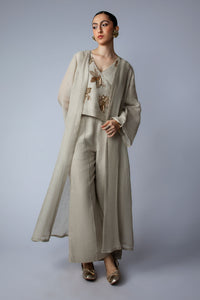 Festive Wrap Top Beige