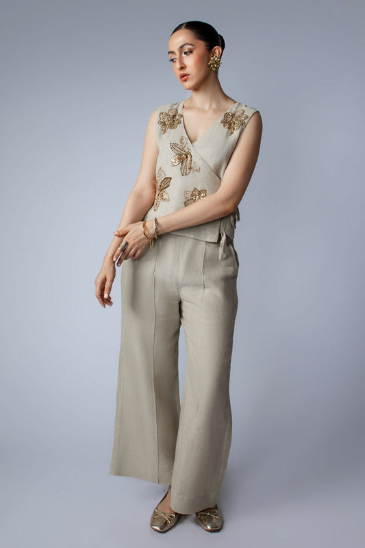 Festive Waistcoat Beige W