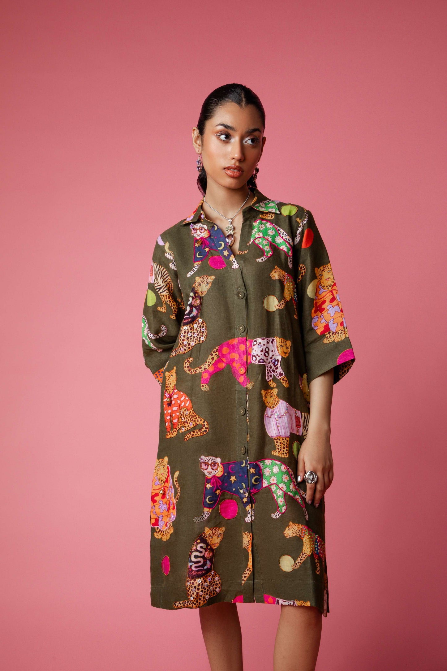 FASHION LEOPARD Dress - Green