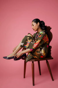 Fashion Leopard Dress Green W