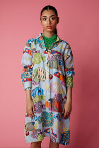 Tropical Swarm Dress Blue W