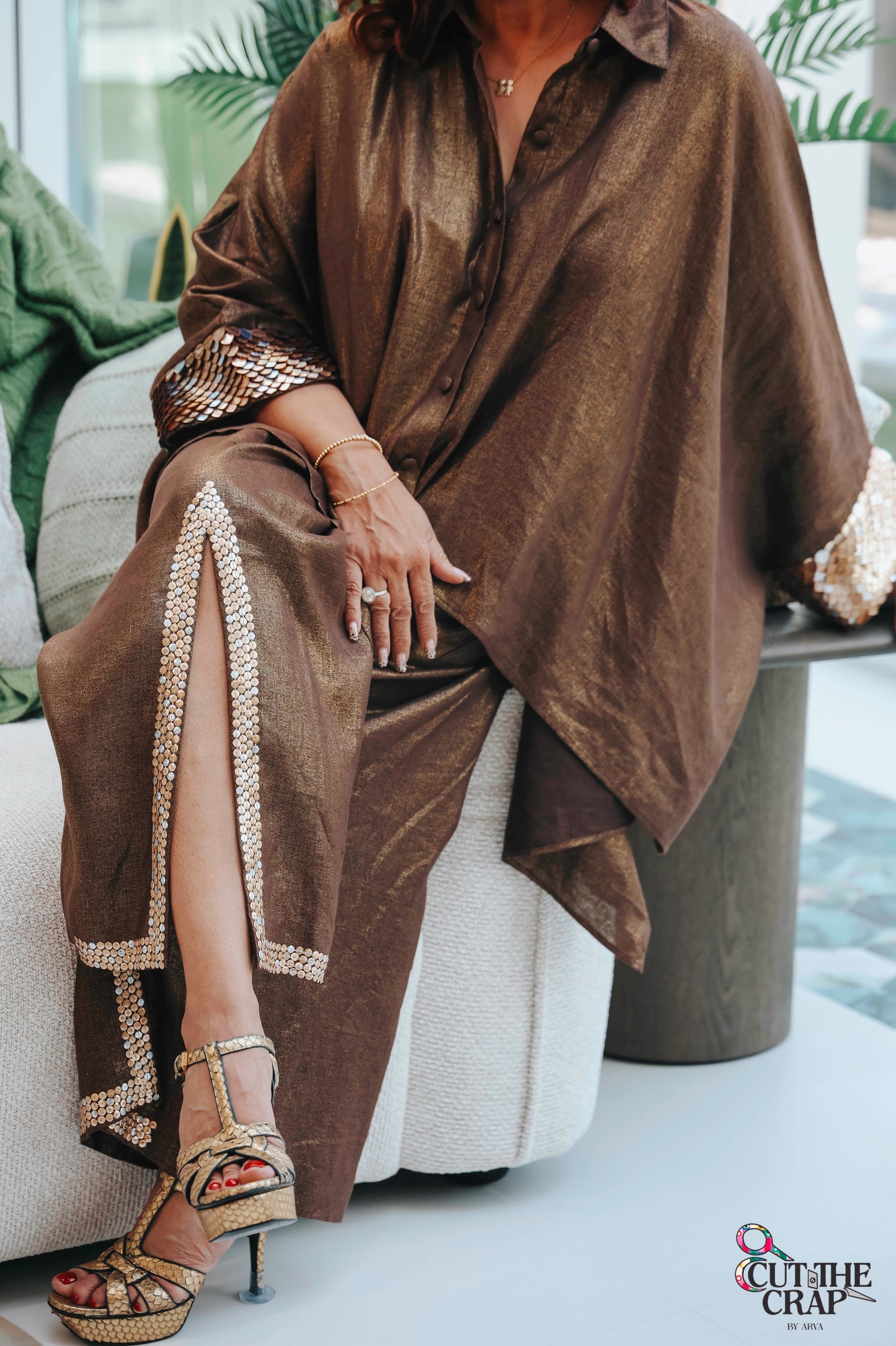 Shimmer Kimono set Brown W