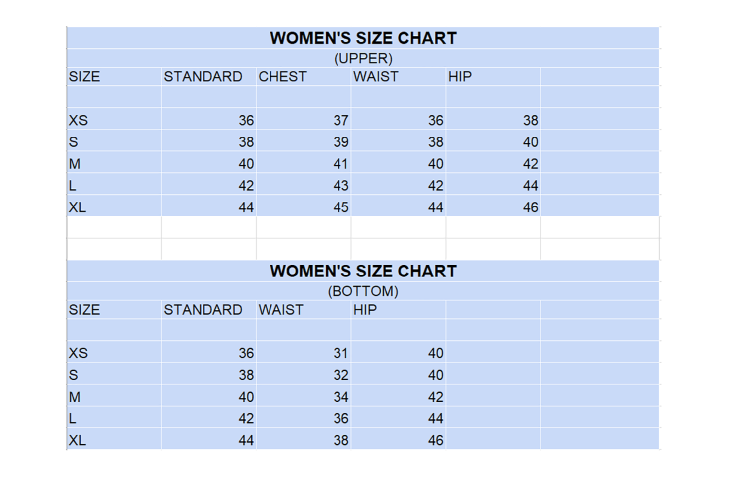 Size Chart